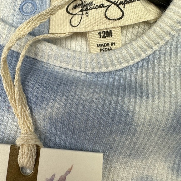 Jessica Simpson Waffle Knit Ruffle Tie Dye Shirt And Floral Pant Set Size 12m - Picture 3 of 4